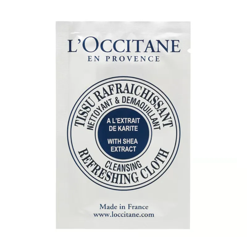 [98BBTI004KA4] L'Occitane Shea Butter Make-Up Remover Wipe 3.5ml