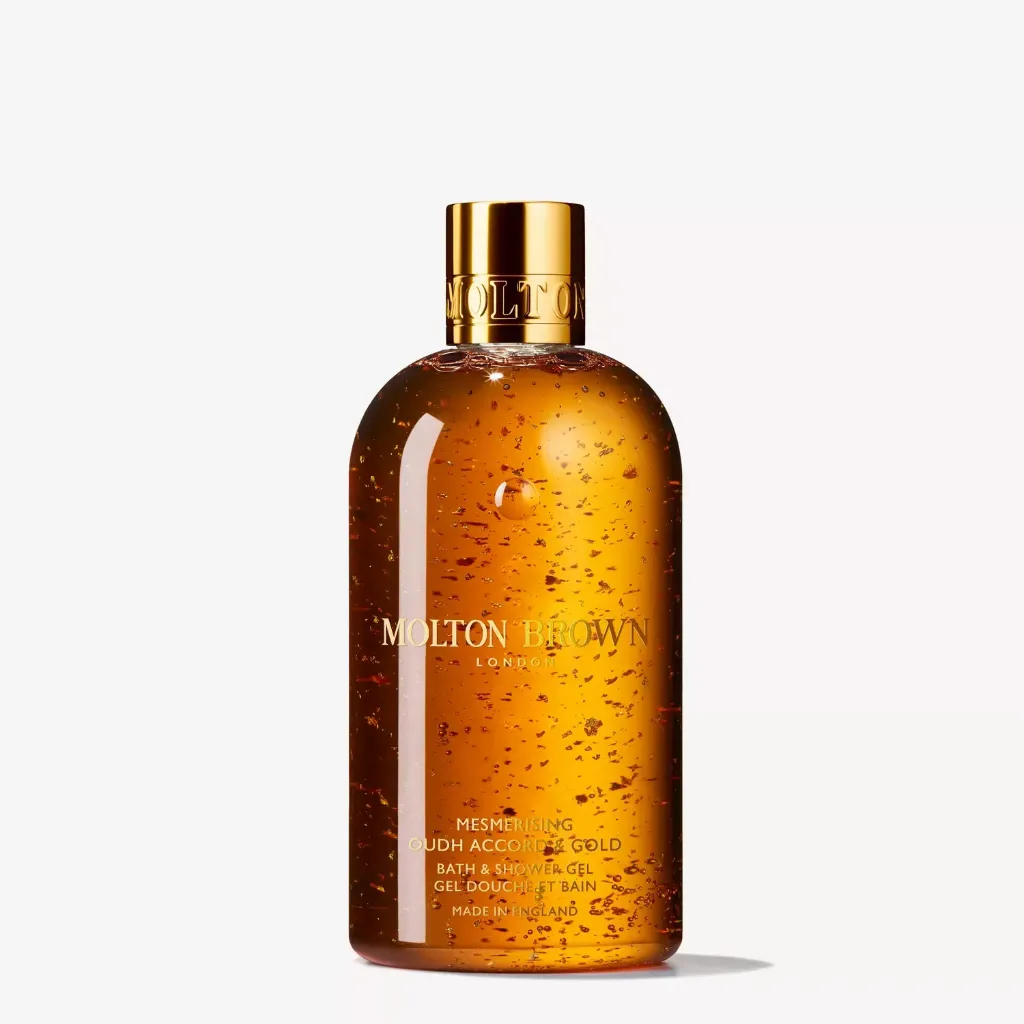 [NHB081CR3] Molton Brown Mesmerising Oudh Accord & Gold Bath & Shower Gel 300ml