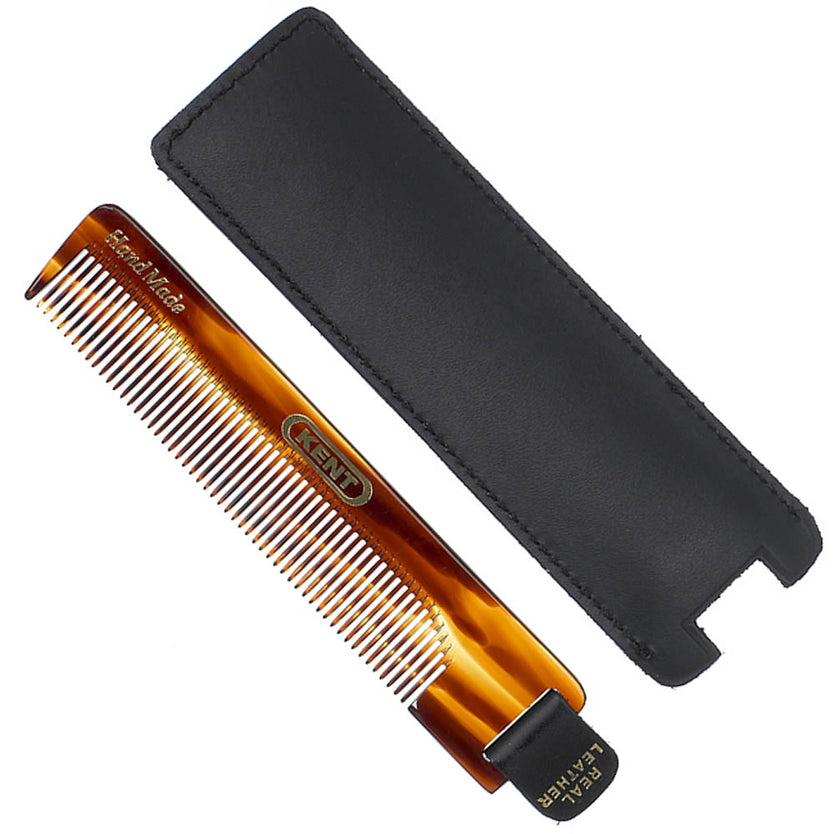 Kent - 112mm Comb with Leather Tab and Case Fine Hair NU22