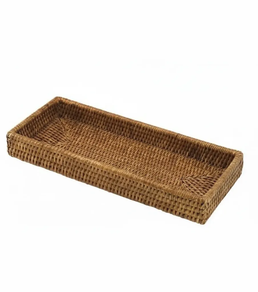 [FR002H] Rattan Shallow Toiletries Tray (Honey)