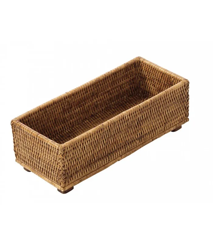 [FR004H] Rattan Basket - Wooden Legs (Honey)