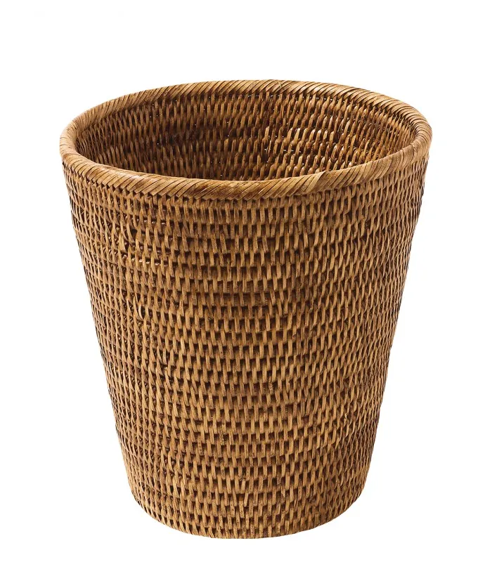 [FR010H] Rattan Paper Waste Bin Ø 22cm (Honey)