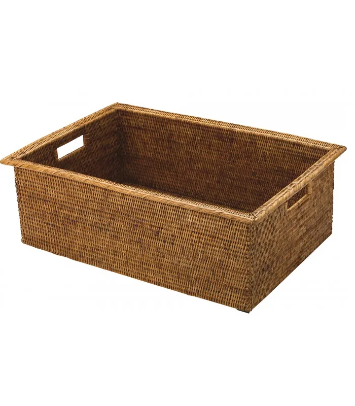 [FR012H] Rattan Large Rectangular Basket (Honey)