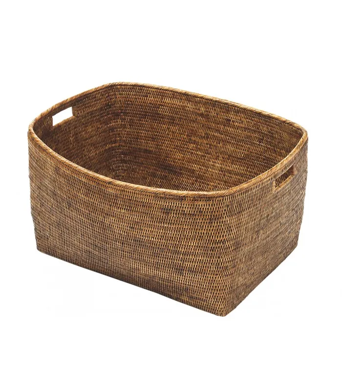 [FR014H] Rattan Towel Basket (Honey)
