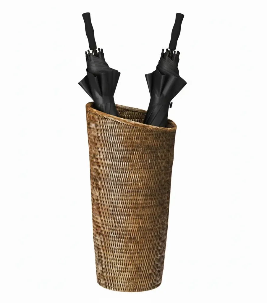 [FR022H] Rattan Round Slope Umbrella Basket (Honey)