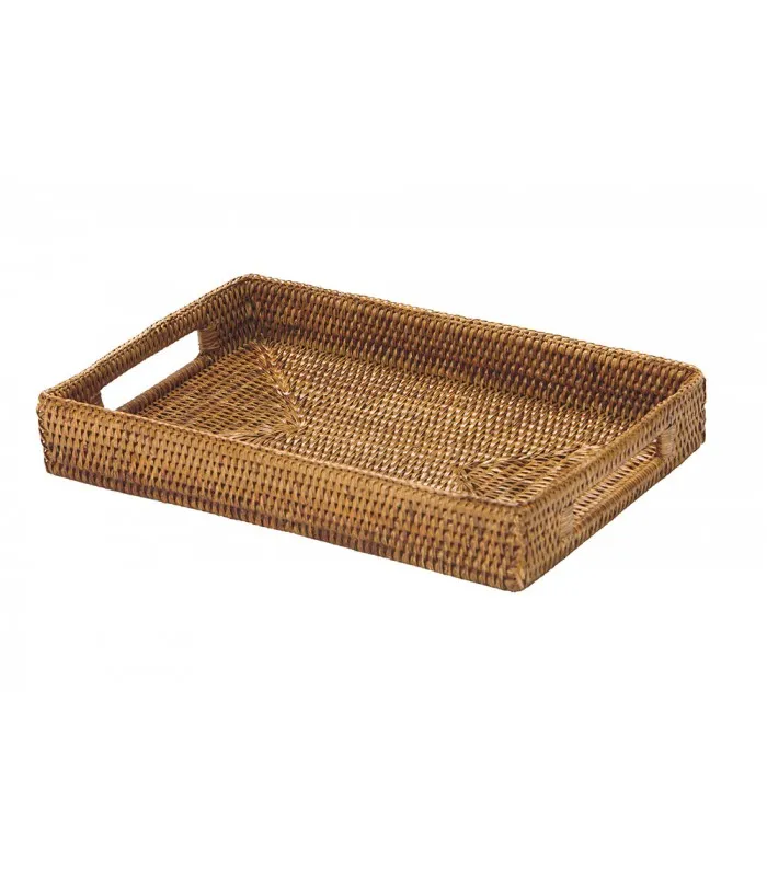 [FR018H] Rattan Rectangular Tray - Small (Honey)