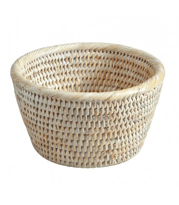 [0576W] 0576W Welcome Small Round Basket 14x8