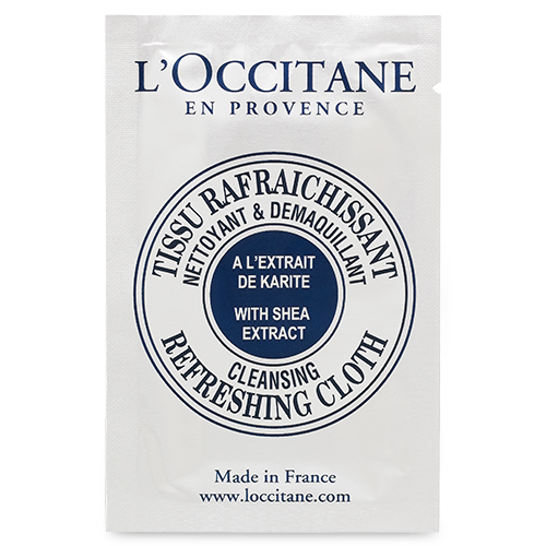 [98BBTI004KA4] L'Occitane Shea Butter Make-Up Remover Wipe - 3.5ml